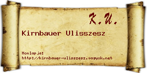 Kirnbauer Ulisszesz névjegykártya
